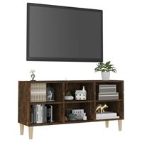 VidaXL TV-Schrank mit Massivholz-Beinen Räuchereiche 103,5x30x50 cm 