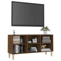 VidaXL TV-Schrank Massivholz-Beine Braun Eichenoptik 103,5x30x50 cm 