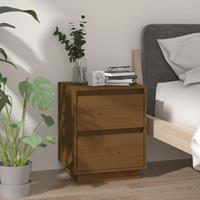 vidaXL Nachtkastje 40x35x50 cm massief grenenhout honingbruin