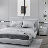 vidaXL Nachtkastjes 2 st 45x34,5x44,5 cm bewerkt hout betongrijs