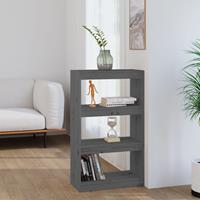 vidaXL Boekenkast/kamerscherm 60x30x103,5 cm massief grenenhout grijs