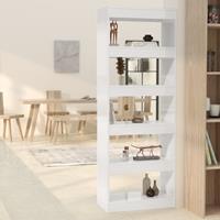 vidaXL Boekenkast/kamerscherm 60x30x166 cm spaanplaat hoogglans wit