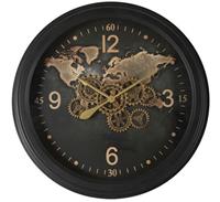Non-branded wandklok Carta 80 cm staal zwart/brons