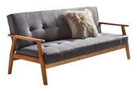SALESFEVER Schlafsofa 190x85x81 cm dunkelgrau Webstoff, Armlehnen aus Massivholz, 100% Polyester
