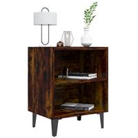 VIDAXL Nachttisch mit Metallbeinen 40x30x50 cm Räuchereiche - Braun - 