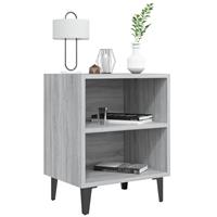 Nachtkastje met metalen poten 40x30x50 cm grijs sonoma eiken