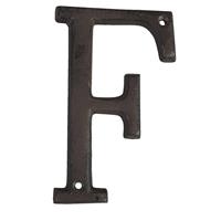 Clayre & Eef Ijzeren Letter F 13 Cm Bruin Ijzer Decoratie Letters