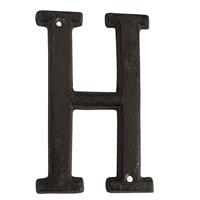 Clayre & Eef Ijzeren Letter H 13 Cm Bruin Ijzer Decoratie Letters