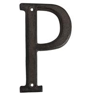 Clayre & Eef Ijzeren Letter P 13 Cm Bruin Ijzer Decoratie Letters