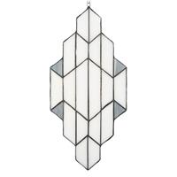 Clayre & Eef Lumilamp Glaspaneel Tiffany 23*50 Cm Wit, Grijs Glas Glaskunst Glas In Lood Paneel Glas In Lood Hanger Wit Glaskunst