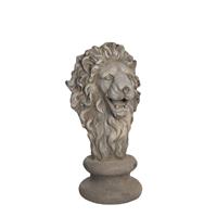 Clayre & Eef Decoratie Beeld Leeuw 5pr0060 34*35*67 Cm Grijs Kunststof