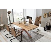 SIT MÖBEL TABLES & CO Tisch 200x100 cm Platte Wildeiche mit braunem Stern-Gestell