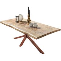 SIT MÖBEL TABLES & CO Tisch 220x100 cm Platte Mango mit Baumkante, braunes Stern-Gestell