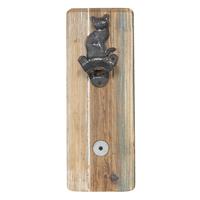 Clayre & Eef Flesopener 13*4*28 Cm Bruin Hout Bieropener Flessenopener