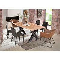 SIT MÖBEL TABLES & CO Tisch 160x85 cm Platte Akazie massiv, gebeizt, lackiert und gewachst, Gestell used look, klar lackiert