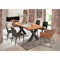 SIT MÖBEL TABLES & CO Tisch 200x100 cm Platte Akazie massiv, gebeizt, lackiert und gewachst, Gestell used look, klar lackiert