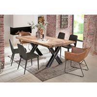 SIT MÖBEL TABLES & CO Tisch 220x100 cm Platte Teak, Gestell used look, klar lackiert