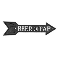 Clayre & Eef Tekstbord Pijl Beer On Tap 32*1*8 Cm 6y3899