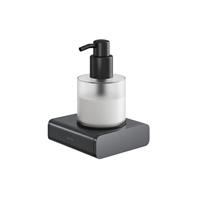 Geesa Shift zeepdispenser 200 ml zwart metaal geborsteld met gesatineerd glas