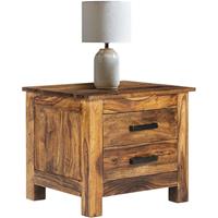 Womo-design Bijzettafel met twee lades 45x40x40 cm Natuurlijk Sheeshamhout WOMO Design