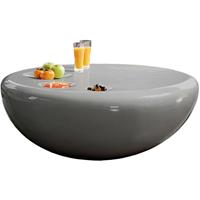 SALESFEVER Couchtisch 100 cm rund grau Fiberglas, hochglanz lackiert, mit 3 Runden Ablageflächen