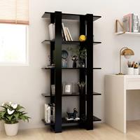 vidaXL Bücherregal/Raumteiler Schwarz 80x30x160 cm Spanplatte 