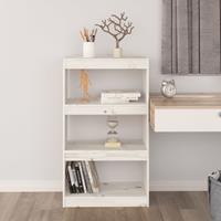 vidaXL Boekenkast/kamerscherm 60x30x103,5 cm massief grenenhout wit