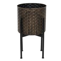Clayre & Eef Bloempot Binnen Ø 27*51 Cm Bruin Ijzer Plantenpot