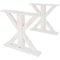 Tafelpoten set van 2 80x72,5x16,5 cm Wit massief hout WOMO-Design