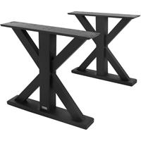 Tafelpoten set van 2 80x72,5x16,5 cm Zwart massief hout WOMO-Design
