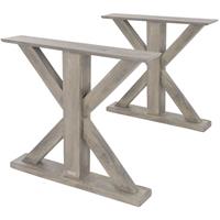 Tafelpoten set van 2 80x72,5x16,5 cm Grijs massief hout WOMO-Design
