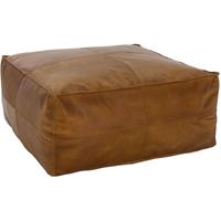 Zitpoef Xxl 90x40x90 Cm Bruin Leder Met Katoenen Vulling Womo-design