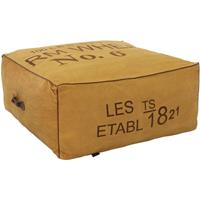 womo-design Sitzpouf xxl, 90x40x90 cm, Ocker, aus Leinen mit Baumwolle Füllung, Handgefertigt, Modern, Sitzpuff Pouf Puff Ottoman Sitzhocker Fußhocker Hocker