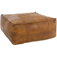 Zitpoef Xxl 90x40x90 Cm Bruin Leder Met Katoenen Vulling Womo-design