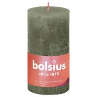 Bolsius - 4 rustieke kaarsen - olijfgroen - 13cm