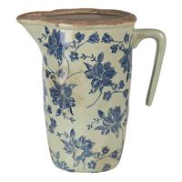 Clayre & Eef Decoratieve Schenkkan 22*14*22 Cm Blauw Keramiek Waterkan