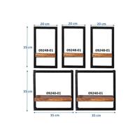 SIT MÖBEL PANAMA Wandregal-Set, 5-teilig 3 schmale und 2 breite Wandregale