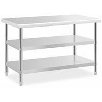 Roestvrijstalen tafel - 120 x 70 x 5 cm - 200 kg - 2 planken - Royal Catering