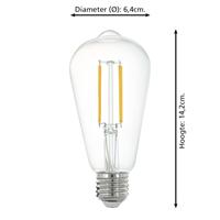 EGLO Connect-Z Zigbee Filament LED Lamp E27 6 Watt 806Lm Edison