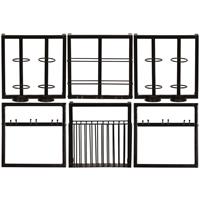 SIT MÖBEL THIS & THAT Wandregal-Set, 6-teilig 1 Korb, Halterung für 6 Flaschen und 9 Gläser