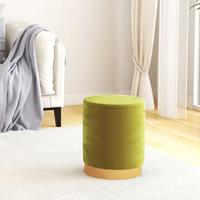 vidaXL Hocker met opbergruimte rond fluweel mosterdgroen