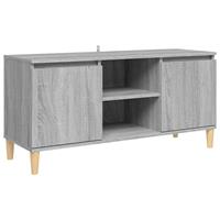 Tv-meubel met houten poten 103,5x35x50 cm grijs sonoma eiken