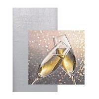 Bellatio Papieren tafelkleed/tafellaken zilver inclusief oud en nieuw/nieuwjaar servetten -