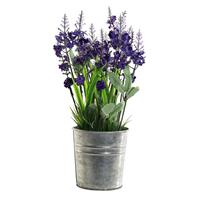 Shoppartners Lavendel Kunstplant/kamerplant Paars In Grijze Sierpot H28 Cm X D18 Cm - Kunstplanten