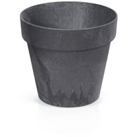 Shoppartners Kunststof Bloempotten/plantenpotten Betonlook 14 Cm Antraciet Grijs - Plantenpotten