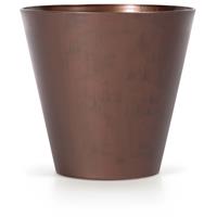 Shoppartners Kunststof Bloempot/plantenpot 20 Cm Cortenstaal Look/brons - Plantenpotten