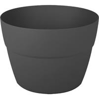 Shoppartners Balkon Plantenpot/bloempot Kunststof Zwart D30 X H21 Cm - Plantenpotten