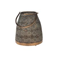 Dijk Natural Collections Lantaarn Metaal-brons-ø22x25/31cm Met Glas