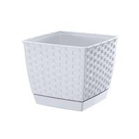 Shoppartners Bloempot Bloembak Ratolla Square 19x19x16cm Wit Prosperplast