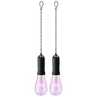 Lumineo 2x Stuks Roze Solar Tuinverlichting Hanglampen Kunststof 20 Cm - Buitenverlichting